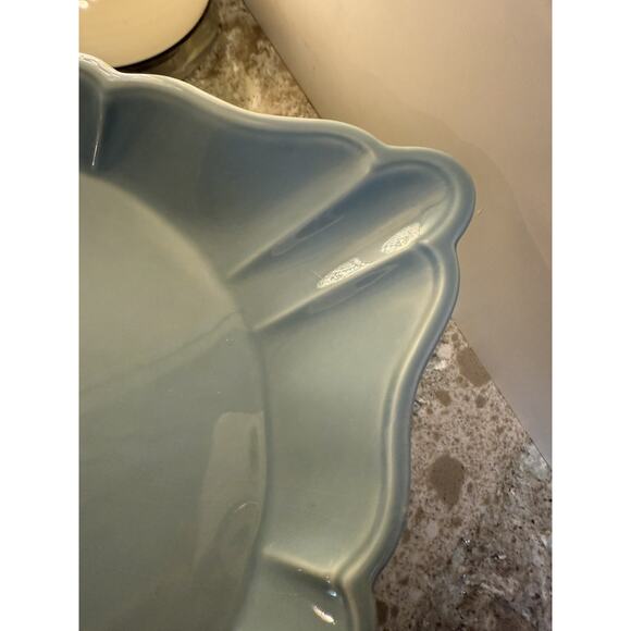 Cake Stand Square Destinos SA Portugal Sage L 12.5” X 12.5” Ceramic Easy Care - Picture 4 of 6